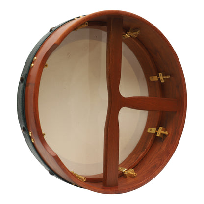 Muzikkon 14"X4" Heartland Tunable Irish Bodhran with T-BAR & Taped Finish Deep Tune