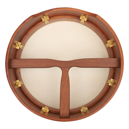 Muzikkon 14"X4" Heartland Tunable Irish Bodhran with T-BAR & Taped Finish Deep Tune