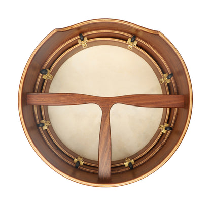 Muzikkon 14”x5" (35.5x12.5 cm) Premium Celtic Irish Bodhran With Easy Tune System Deep Rim T- Bar & Taped Finish