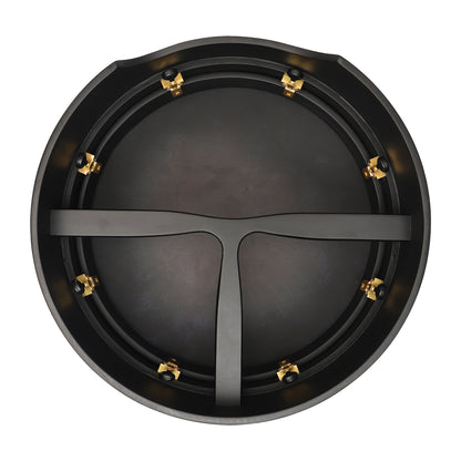 Muzikkon 15"x5" (38x12,5 cm) Premium Celtic Irish Bodhran Finitura nera con sistema Easy Tune Deep Rim T-Bar Pelle nera