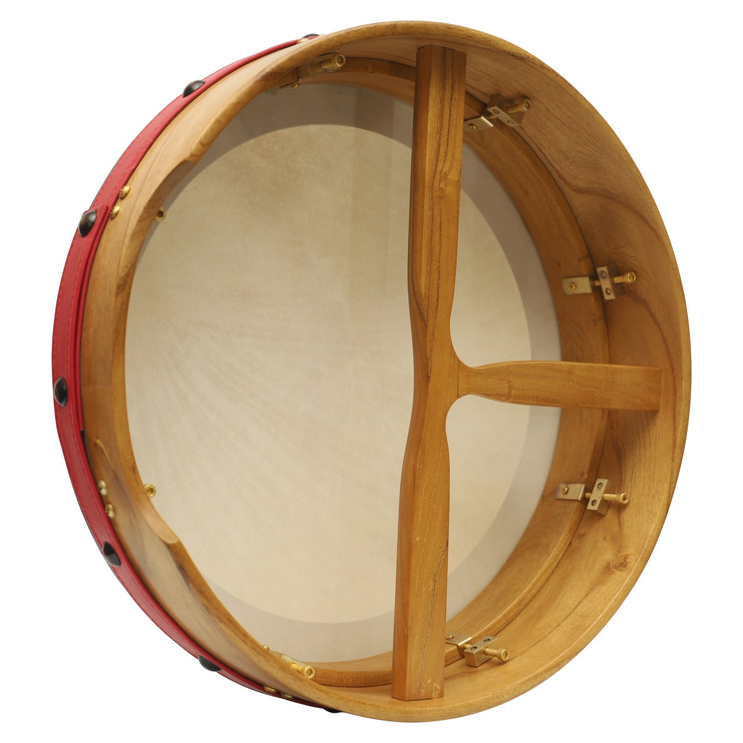 Muzikkon 16"X4" Heartland Tunable Irish Bodhran with T-BAR & Taped Finish Deep Tune