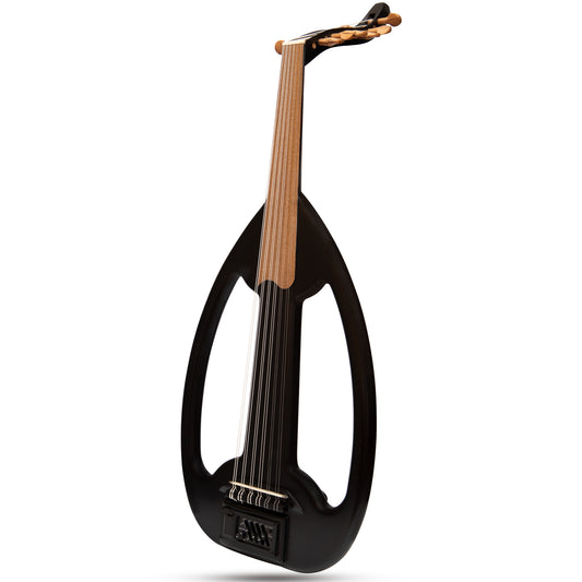 Muzikkon Elettrico Arabico Frame Oud con pioli, pizzo nero