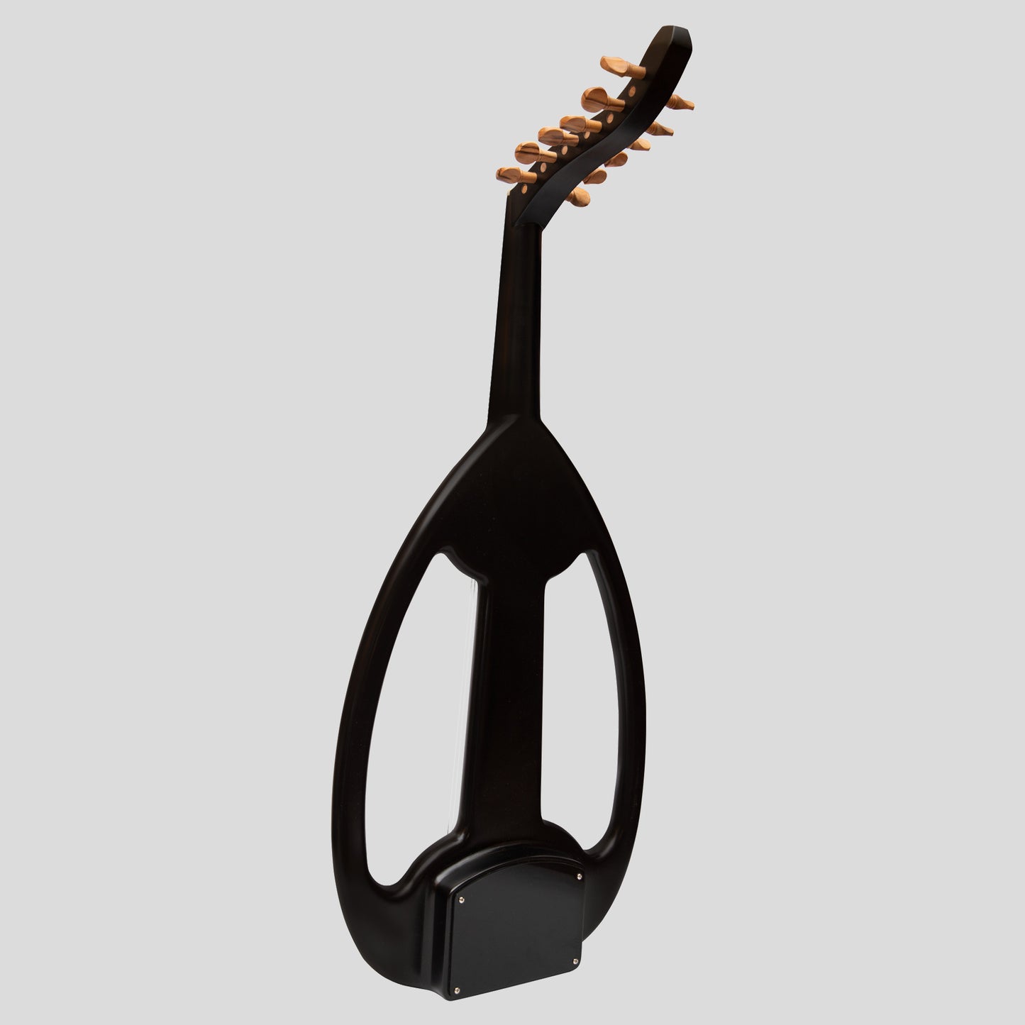 Muzikkon Electric Arabic Frame Oud With Pegs, Lacewood Black