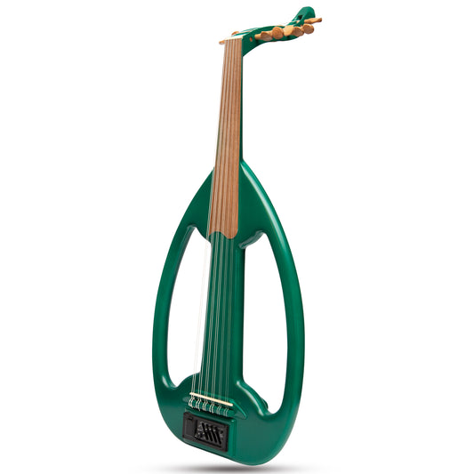 Muzikkon Elettrico Arabico Frame Oud con pioli, verde pizzo