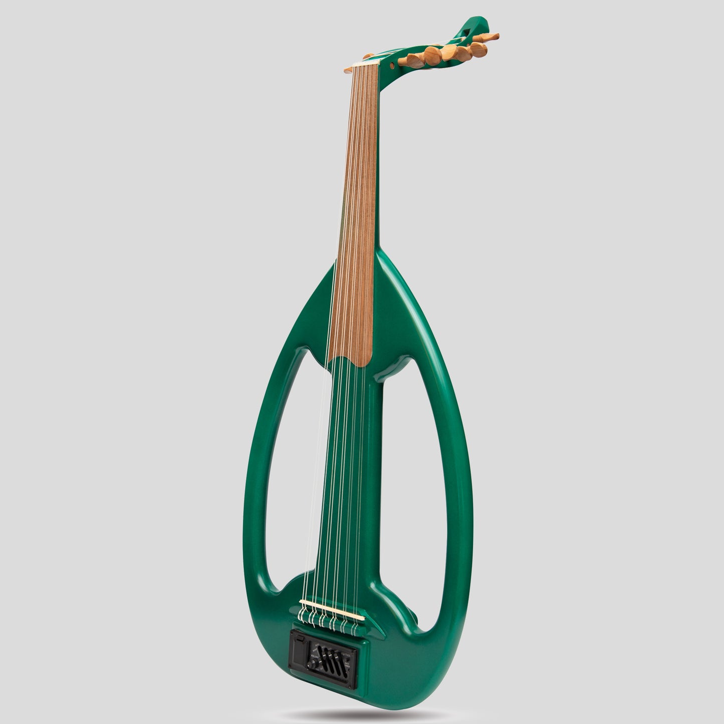 Muzikkon Electric Arabic Frame Oud With Pegs, Lacewood Green