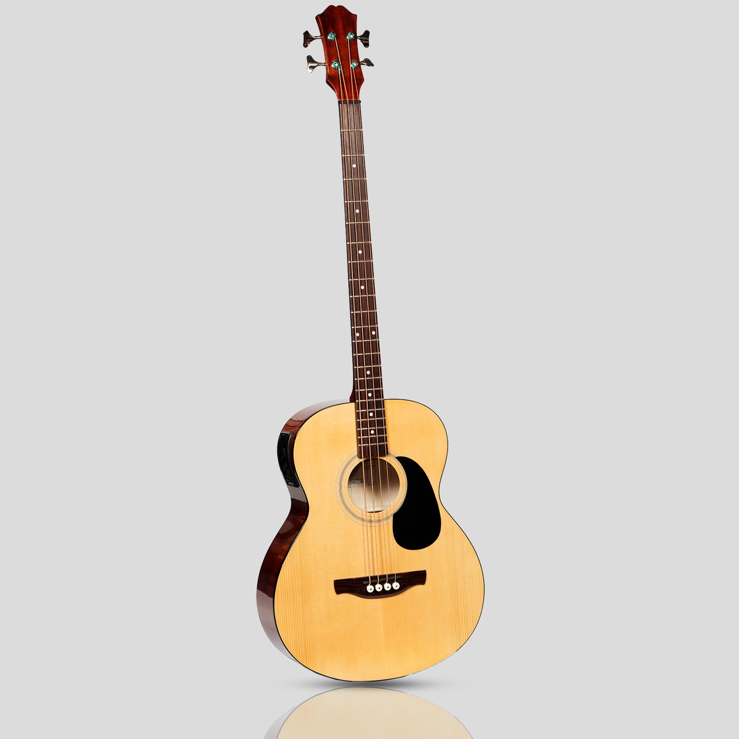 Muzikkon Elettro Acoustic Jumbo Basso Chitarra 4 Corde