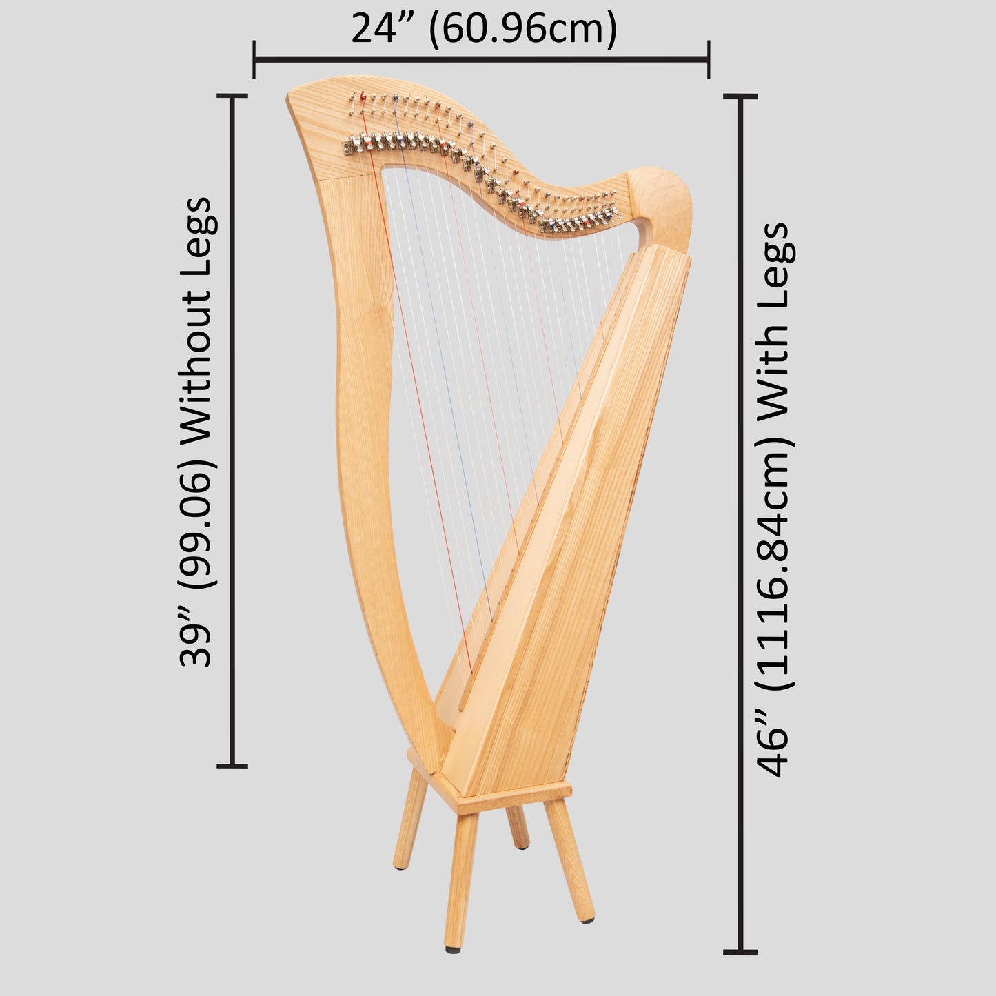 Muzikkon Mchugh Arpa 27 Corde Ashwood Square Back