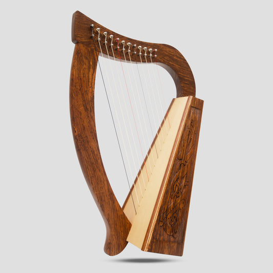 O'Carolan Harp 12 String Rosewood Celtic Dragon