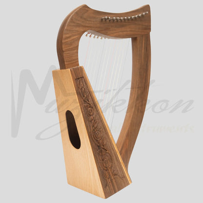 O’carolan Harp 12 String Walnut Mini-Harp With Sharpening Levers