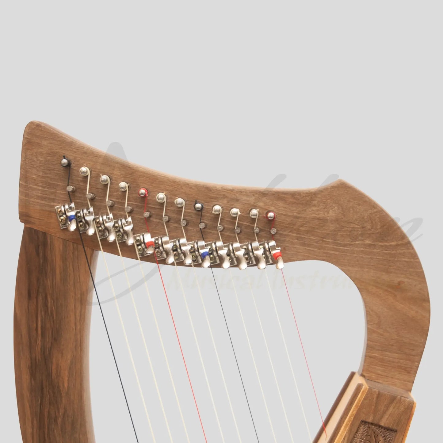 O’carolan Harp 12 String Walnut Mini-Harp With Sharpening Levers