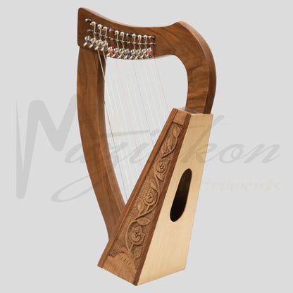 O’carolan Harp 12 String Walnut Mini-Harp With Sharpening Levers