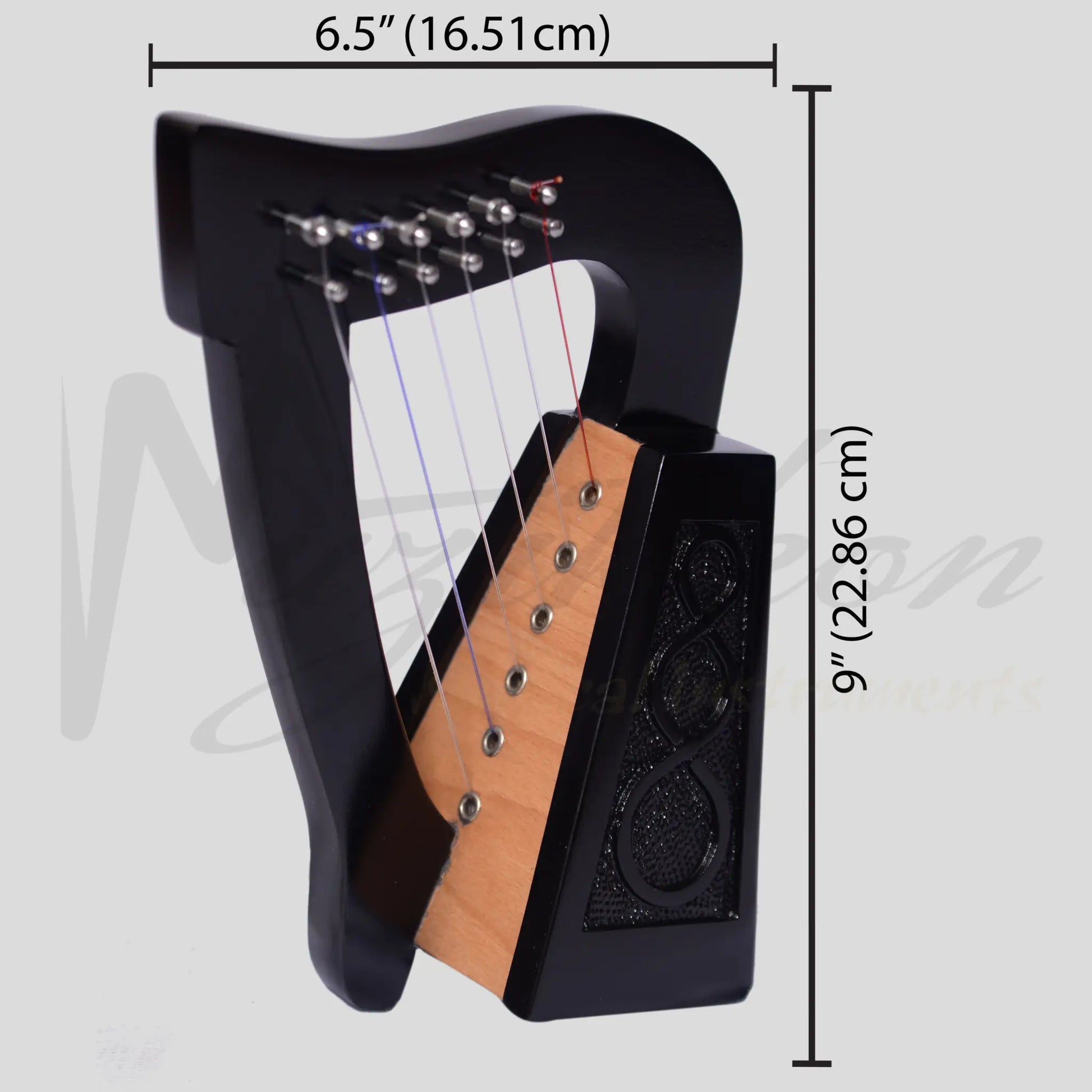 O’carolan Harp 6 String Black Knotwork