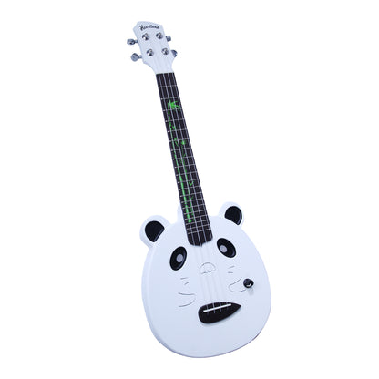 Ukulele elettrico bianco panda con borsa